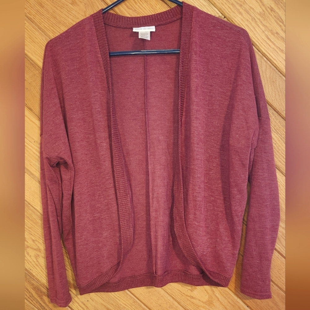 Belle du jour maroon open face medium cardigan